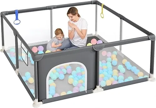 Parc bébé Dripex Modulable 124x124cm gris foncé