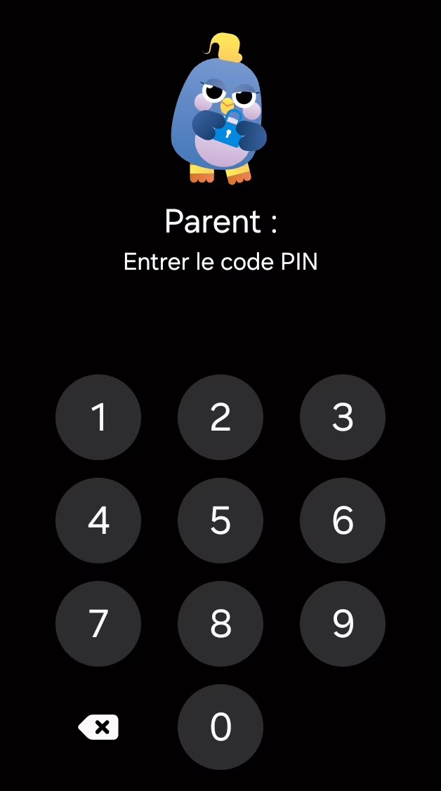 Écran de code PIN parent de Samsung Kids sur la Samsung Galaxy Tab S11