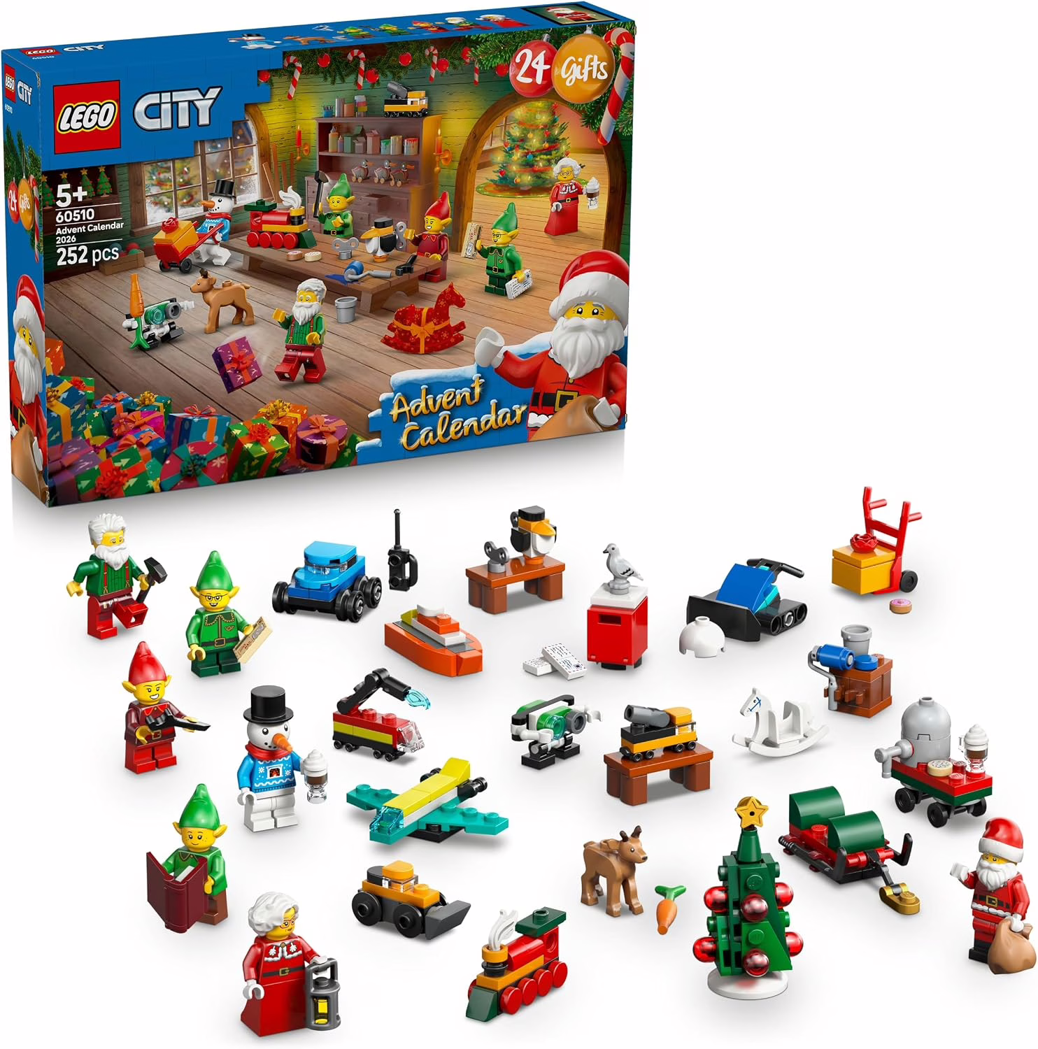 Calendrier de l'Avent LEGO City 60510 2026 avec ses 24 surprises et son tapis de jeu