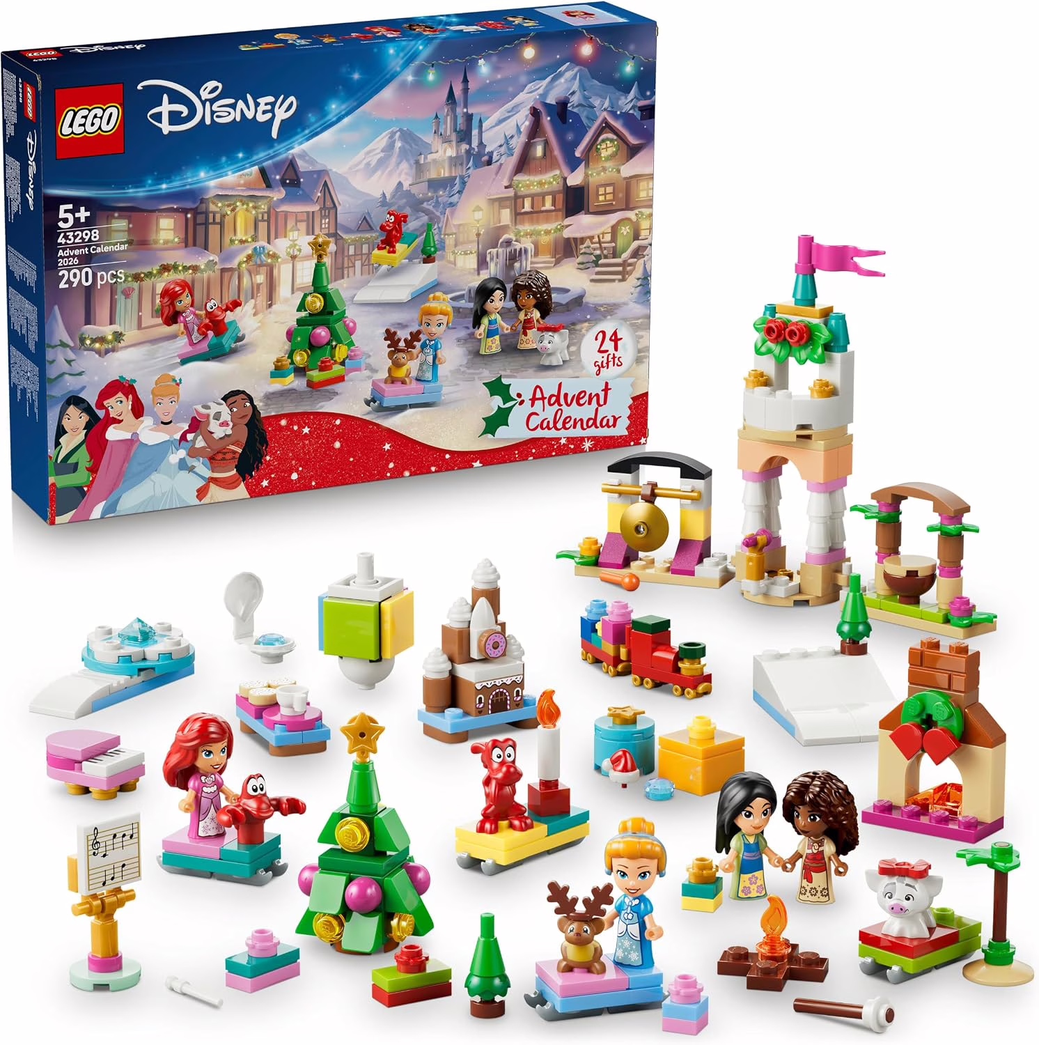 Calendrier de l'Avent LEGO Disney Princess 43298 2026 avec micro-poupées et plateau de jeu